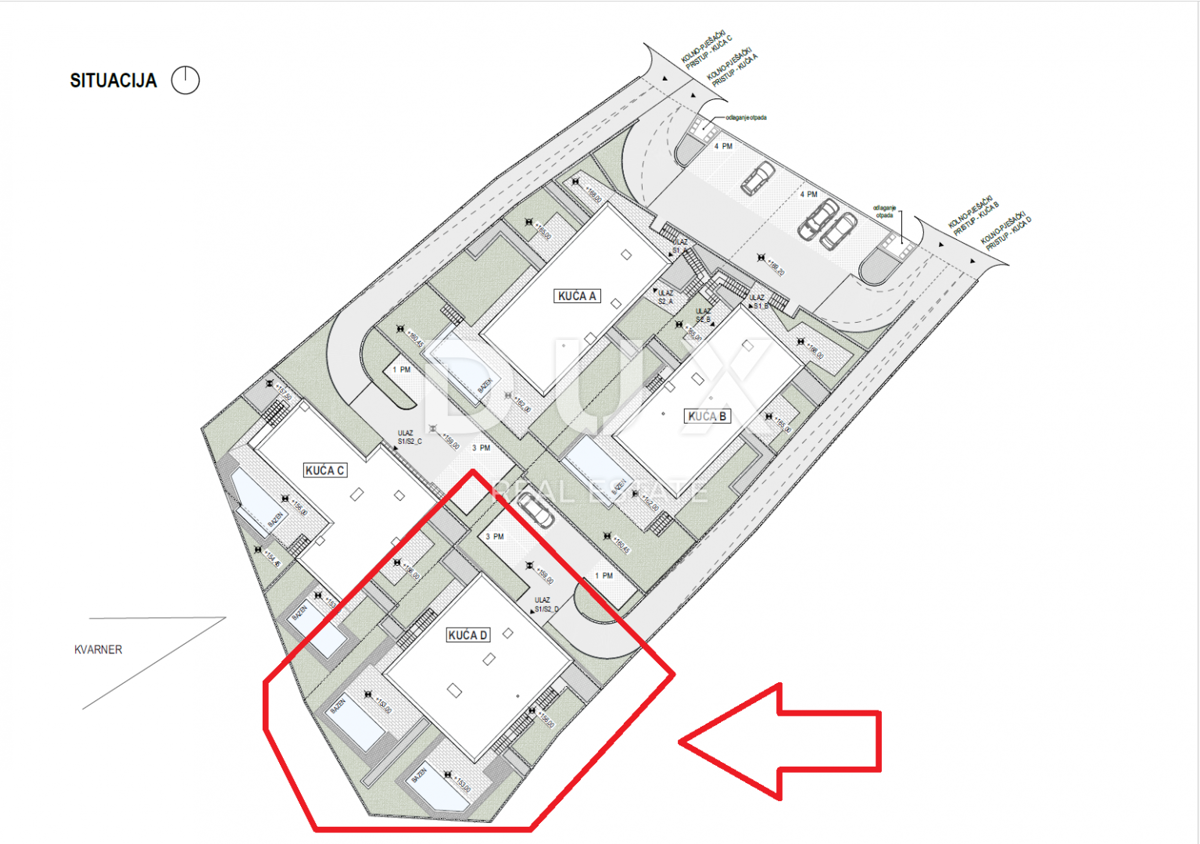 RIJEKA, KOSTRENA - ekskluzivno dvonadstropno stanovanje 163,89 m2 novogradnja s čudovitim pogledom na morje in bazen + vrt 176,65 m2 - S1-D