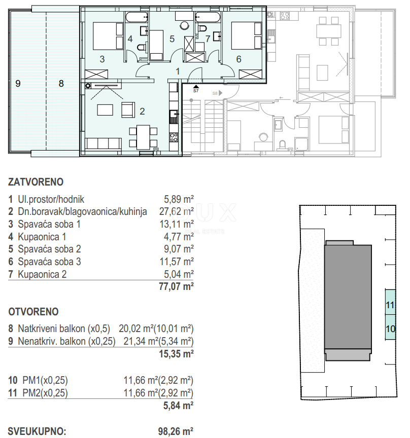 OTOK PAG, MANDRE - Moderna novogradnja s pogledom na morje 80 metrov od plaže! S7