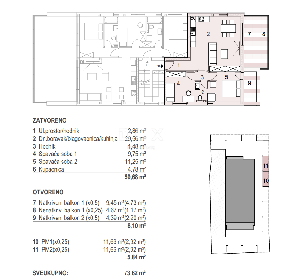 OTOK PAG, MANDRE - Moderna novogradnja s pogledom na morje 80 metrov od plaže! S7