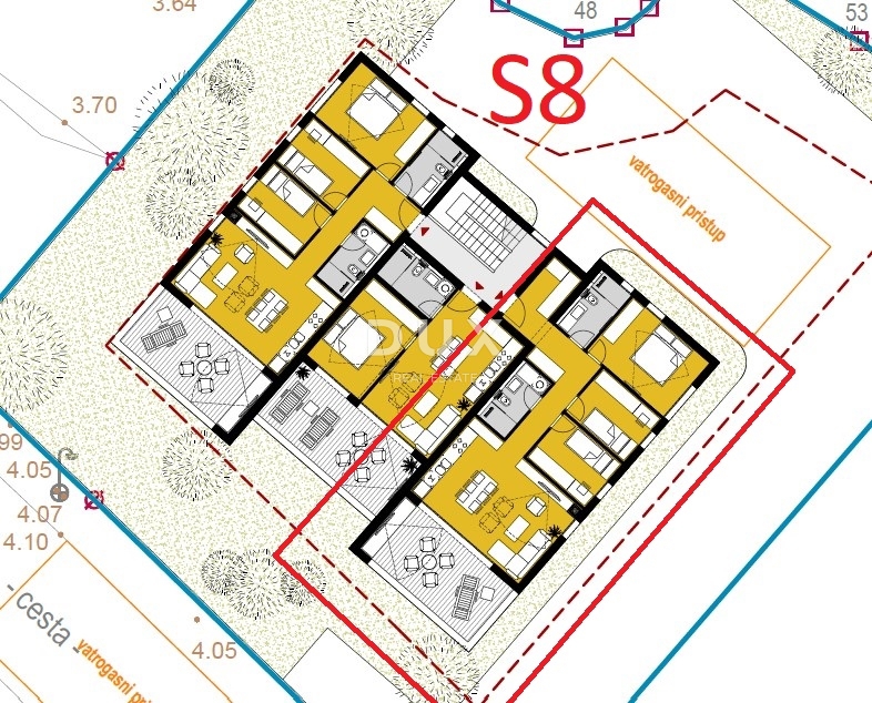 ŠIBENIK, SRIMA - Moderno trisobno stanovanje v novogradnji, 300 m od peščene plaže