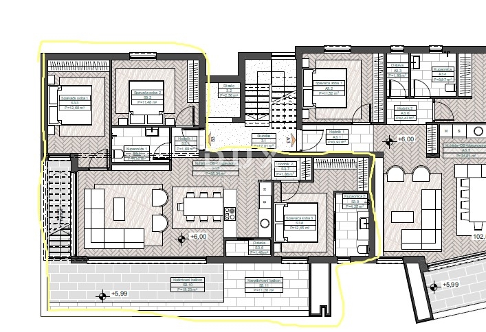 OPATIJA, IČIĆI - luksuzno stanovanje s teraso 100m od morja in znanega letovišča Marriott