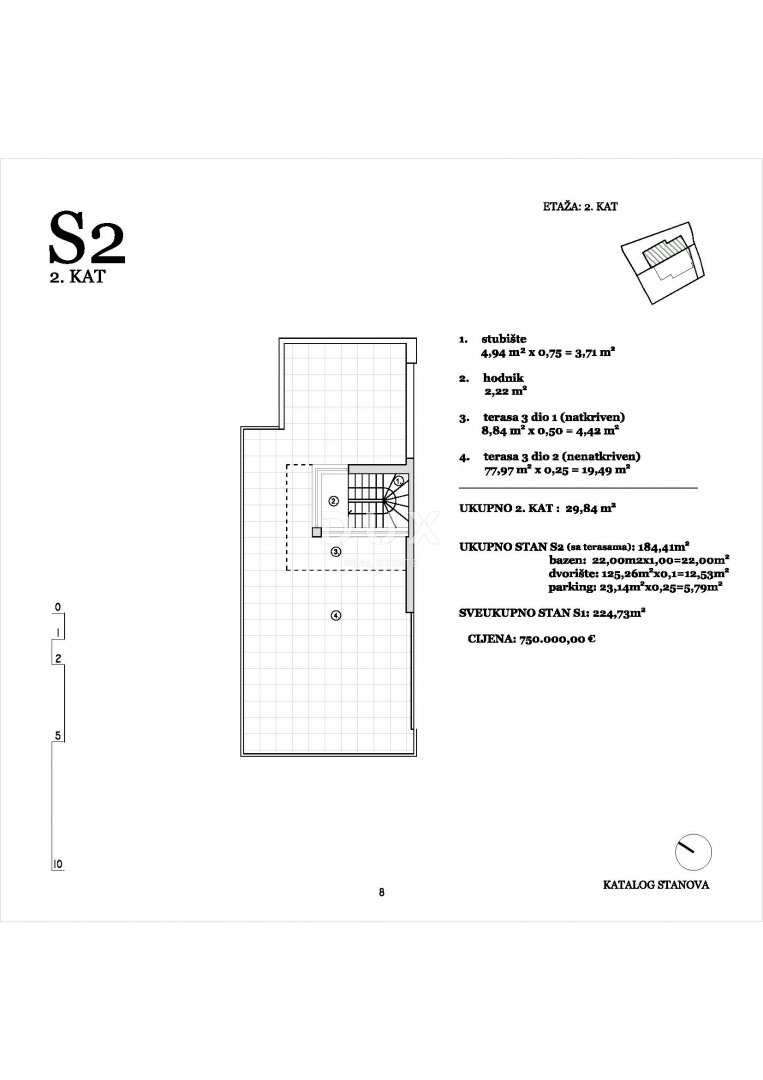 ŠIBENIK, VODICE – LUXUSNI DUPLEX z bazenom, strešno teraso in razgledom od zgoraj