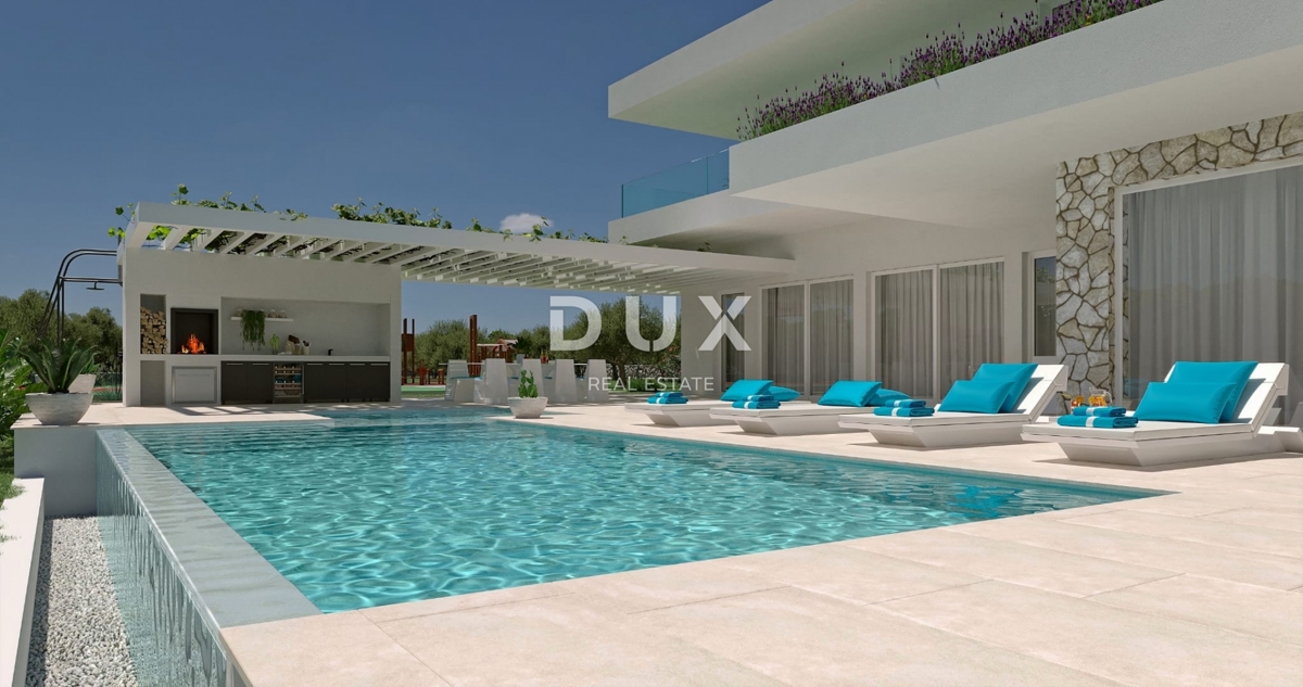 ISTRA, POREČ - Luksuzna moderna vila z bazenom in garažo pred zeleno površino