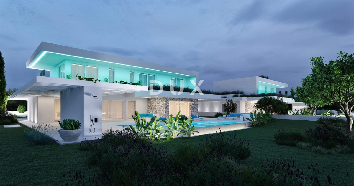 ISTRA, POREČ - Luksuzna moderna vila z bazenom in garažo pred zeleno površino