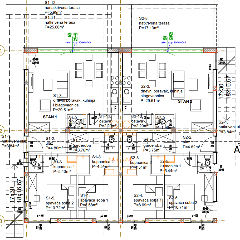 ZADAR, ZATON - Projekt 12 stanovanj! Gradbeno dovoljenje! 2. vrsta do morja!