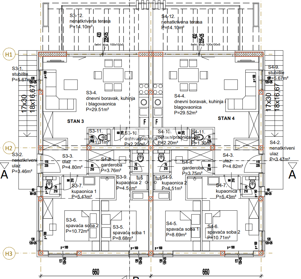 ZADAR, ZATON - Projekt 12 stanovanj! Gradbeno dovoljenje! 2. vrsta do morja!