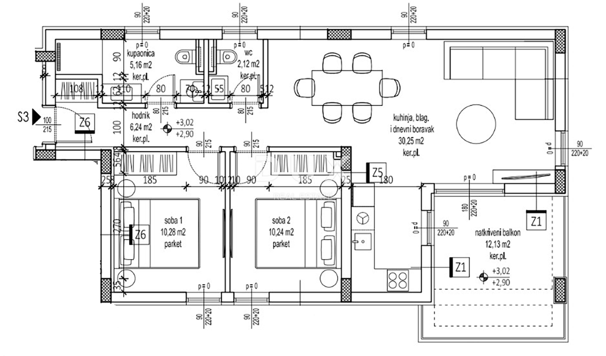ZADAR, PETRČANE - Novogradnja 2. red do morja! Punta Skala! S3