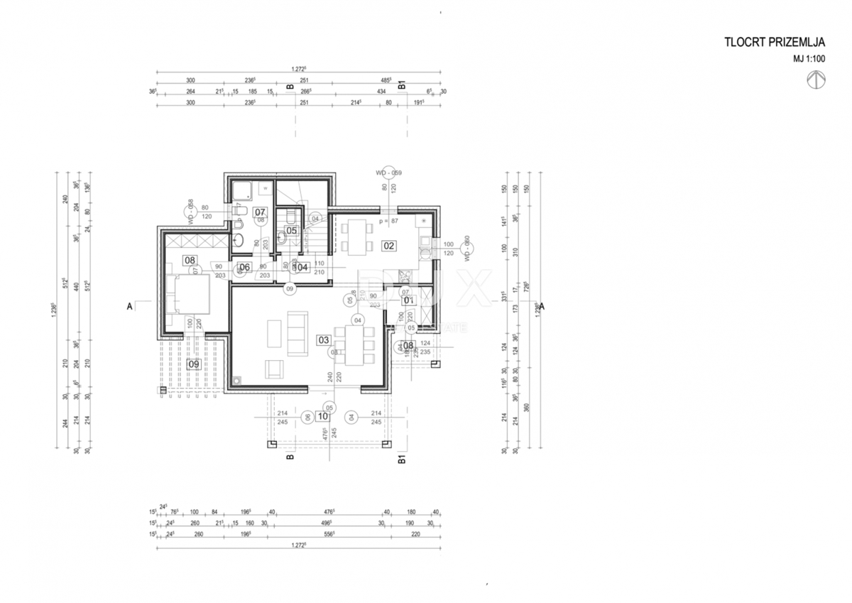 ISTRA, RABAC - Prostorna hiša z bazenom in pogledom na morje