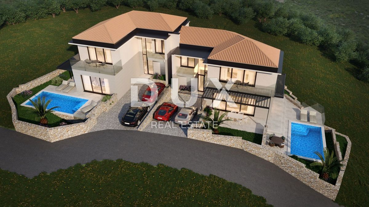 OTOK KRK, VRBNIK - Hiša dvojček s pogledom na morje