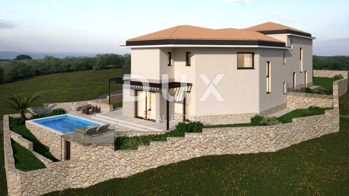 OTOK KRK, VRBNIK - Hiša dvojček s pogledom na morje