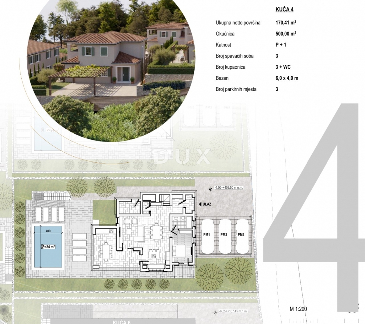 OTOK KRK, DOBRINJ - Nova vila z bazenom, lesenimi pergolami in mediteranskim vrtom