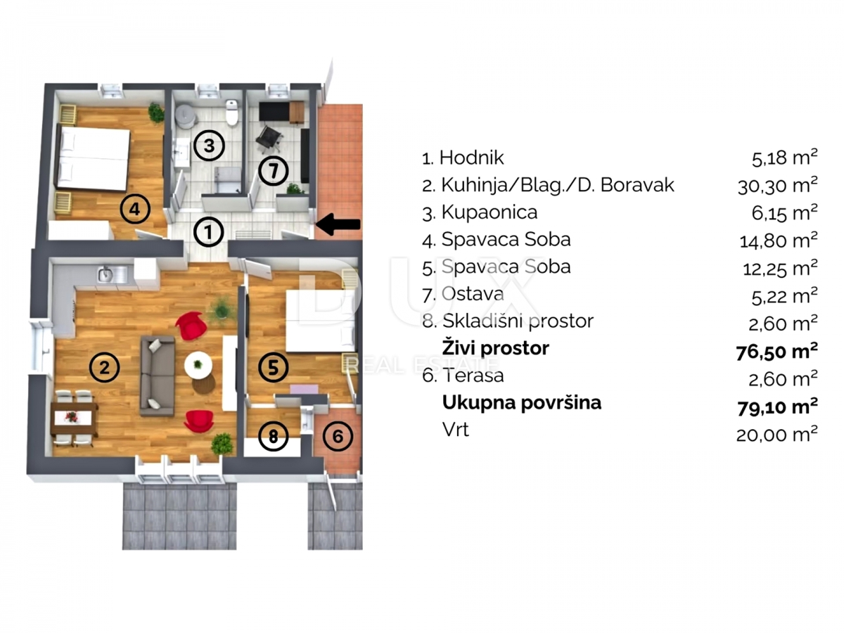 ISTRA, BUJE - Apartma z vrtom