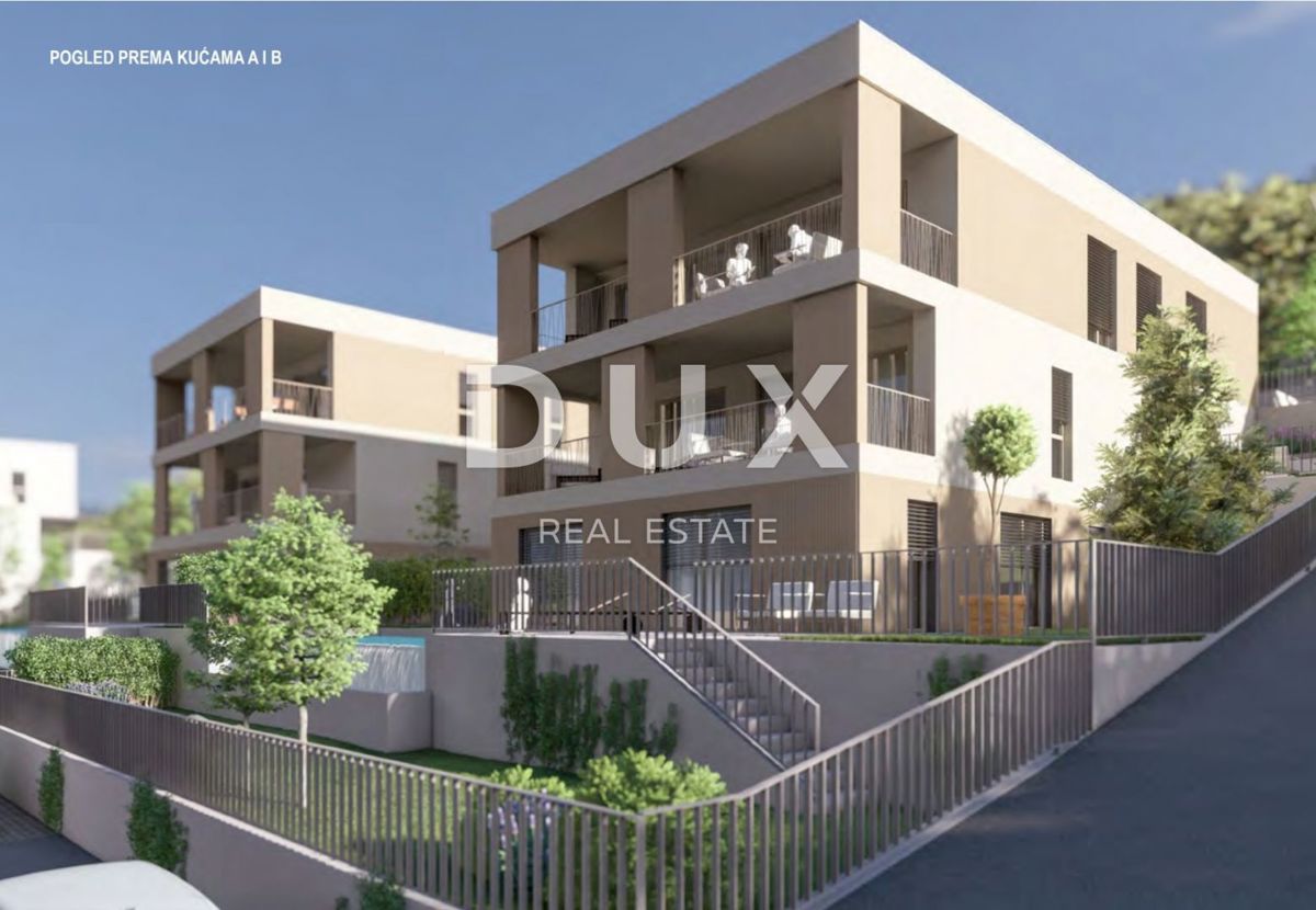 RIJEKA, KOSTRENA - ekskluzivno dupleks stanovanje 210,50 m2 novogradnja s čudovitim pogledom na morje in bazenom + vrt 350,93 m2 - S2-B