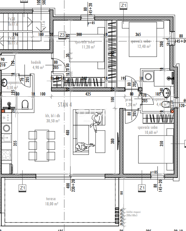 ZADAR, SUKOŠAN - Vrhunska novogradnja! Talno ogrevanje, ogrevan bazen, 120 metrov od morja...! S4