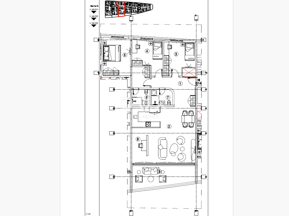 RIJEKA, KANTRIDA - 96m2 veliko stanovanje v luksuzni novogradnji le 250 metrov od morja z garažo in panoramskim pogledom na morje