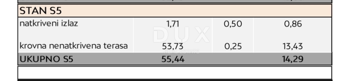 ZADAR, BIBINJE - Dvosobno stanovanje s strešno teraso na atraktivni lokaciji S5