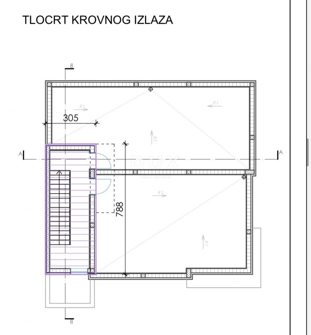 ZADAR, BIBINJE - Dvosobno stanovanje s strešno teraso na atraktivni lokaciji S5