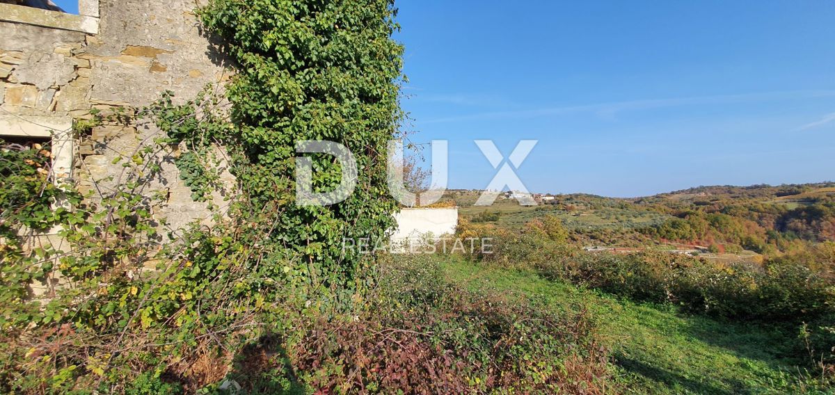 ISTRA, MOMJAN – Privlačno zemljišče z razgledom in kamnitimi stavbami