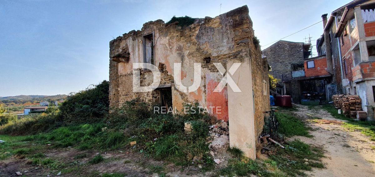 ISTRA, MOMJAN – Privlačno zemljišče z razgledom in kamnitimi stavbami