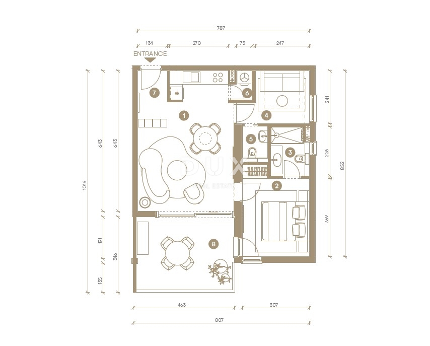 NOVI VINODOLSKI – 63 m² veliko stanovanje v ekskluzivnem letovišču, prva vrsta ob morju z zasebno plažo