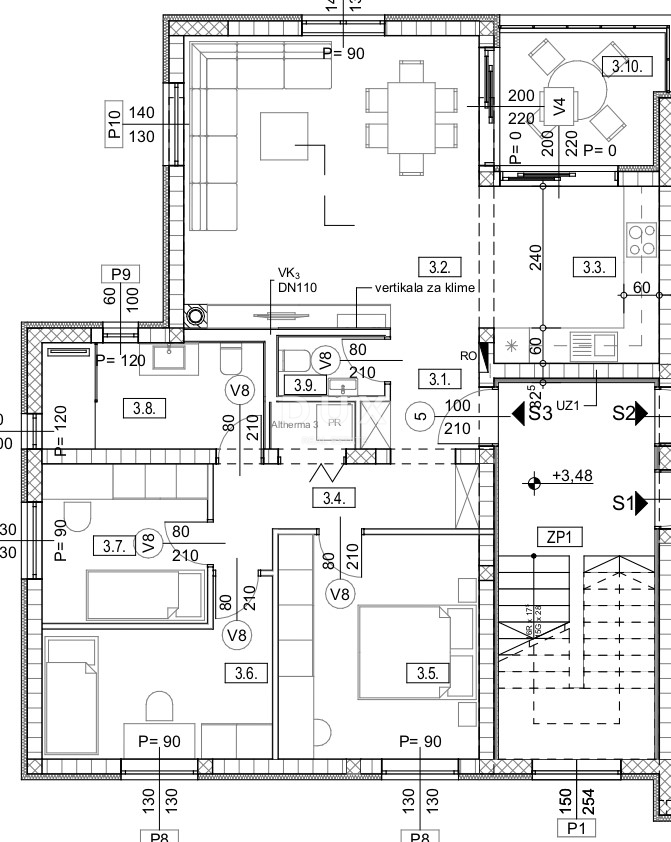 VIŠKOVO, MARINIĆI - 3 sobno stanovanje v kvalitetni novogradnji