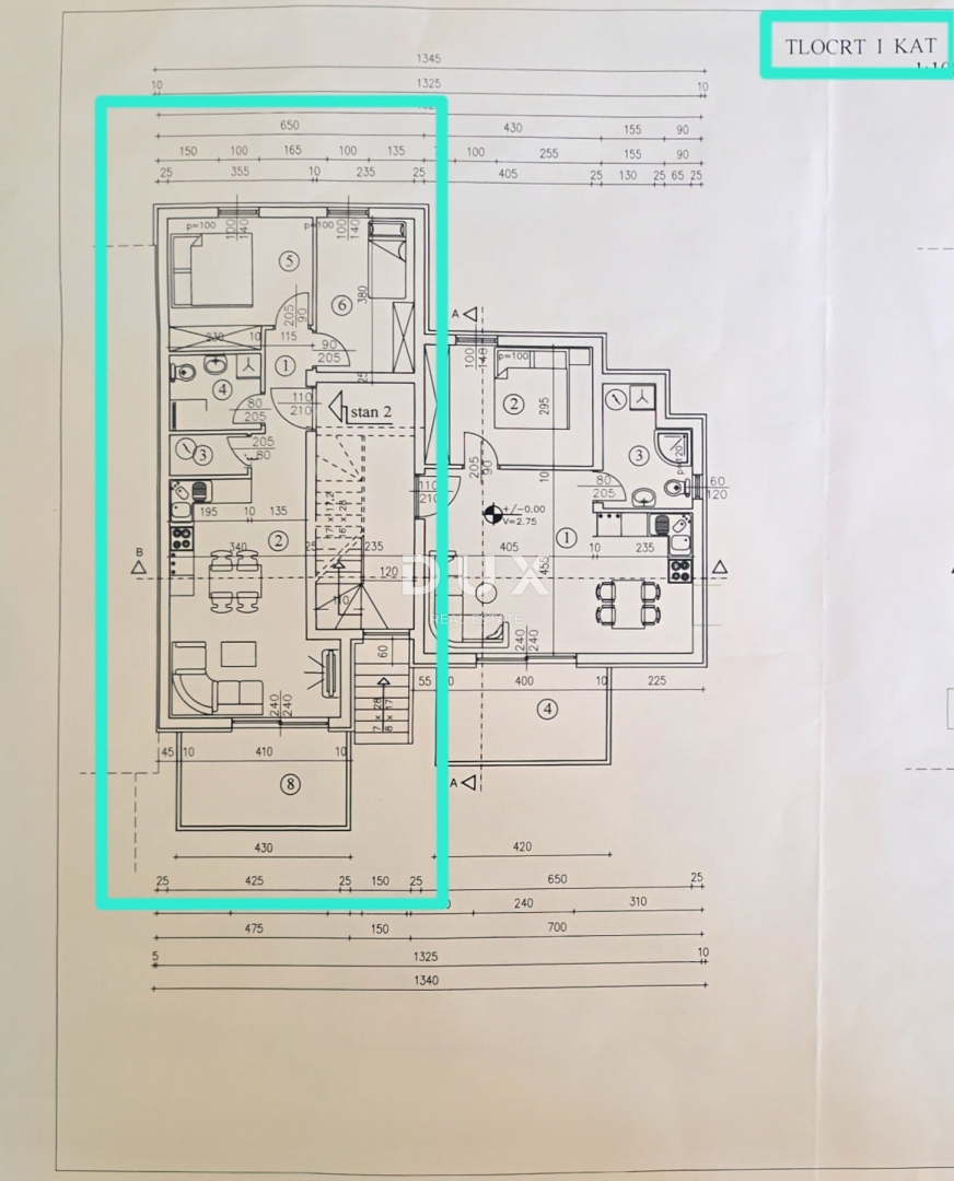 RIJEKA, PEHLIN, PODMURVICE - stanovanje 62,85 m2 v novogradnji s pogledom na morje, dnevna soba + 2 spalnici, pritličje - STANOVANJE 2D