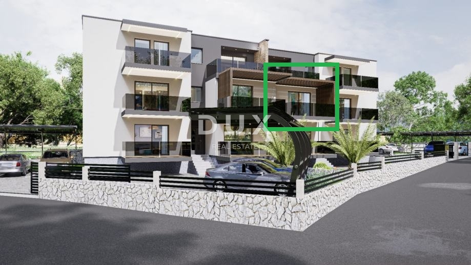 RIJEKA, PEHLIN, PODMURVICE - stanovanje 62,85 m2 v novogradnji s pogledom na morje, dnevna soba + 2 spalnici, pritličje - STANOVANJE 2D