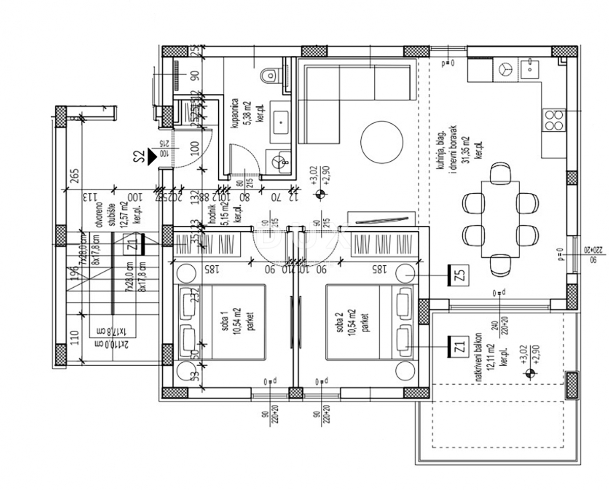 ZADAR, PETRČANE - Novogradnja 2. red do morja! Punta Skala! S2