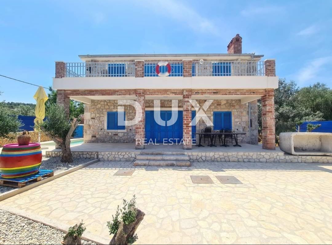 OTOK PAŠMAN, ŽDRELAC - Luksuzna kamnita vila z bazenom ob morju