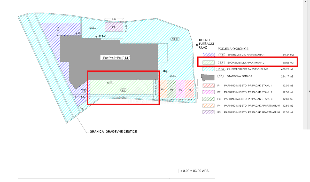 OPATIJA, CENTER - novozgrajeno stanovanje 80,10m2 s panoramskim pogledom na morje + okolica 68,06m2 - STANOVANJE 2