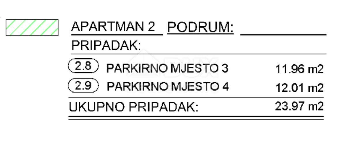 OPATIJA, CENTER - novozgrajeno stanovanje 80,10m2 s panoramskim pogledom na morje + okolica 68,06m2 - STANOVANJE 2