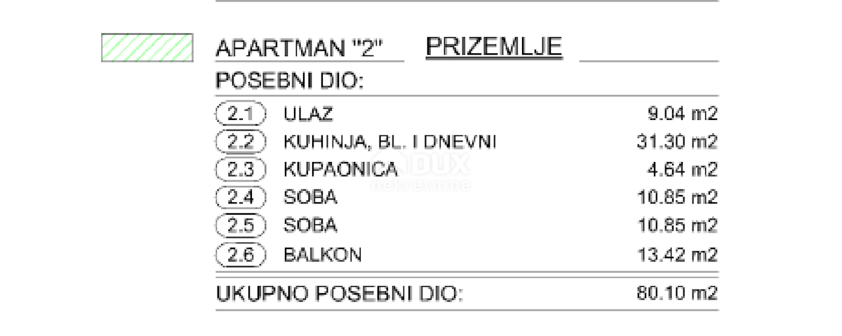 OPATIJA, CENTER - novozgrajeno stanovanje 80,10m2 s panoramskim pogledom na morje + okolica 68,06m2 - STANOVANJE 2