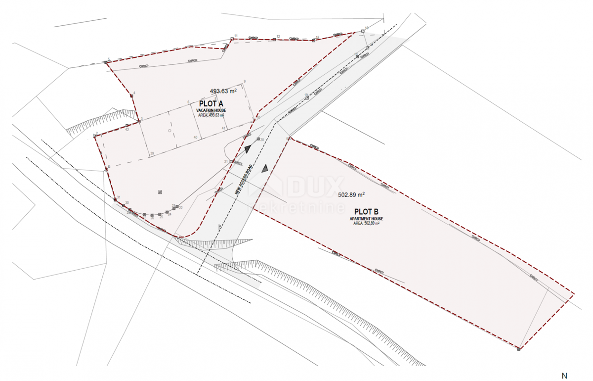 LABIN, SVETA MARINA - zazidljivo zemljišče 435m2 s staro hišo, s pogledom na morje in idejnim projektom