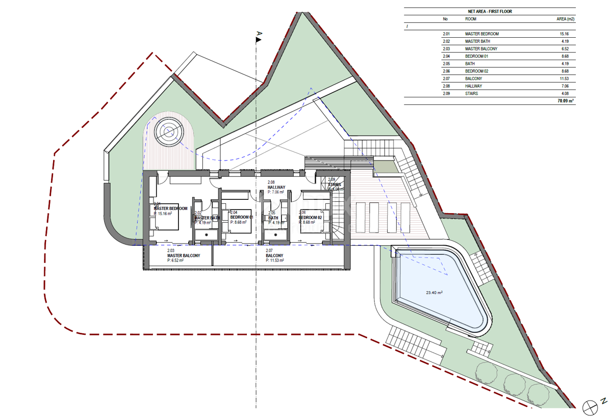 LABIN, SVETA MARINA - zazidljivo zemljišče 435m2 s staro hišo, s pogledom na morje in idejnim projektom