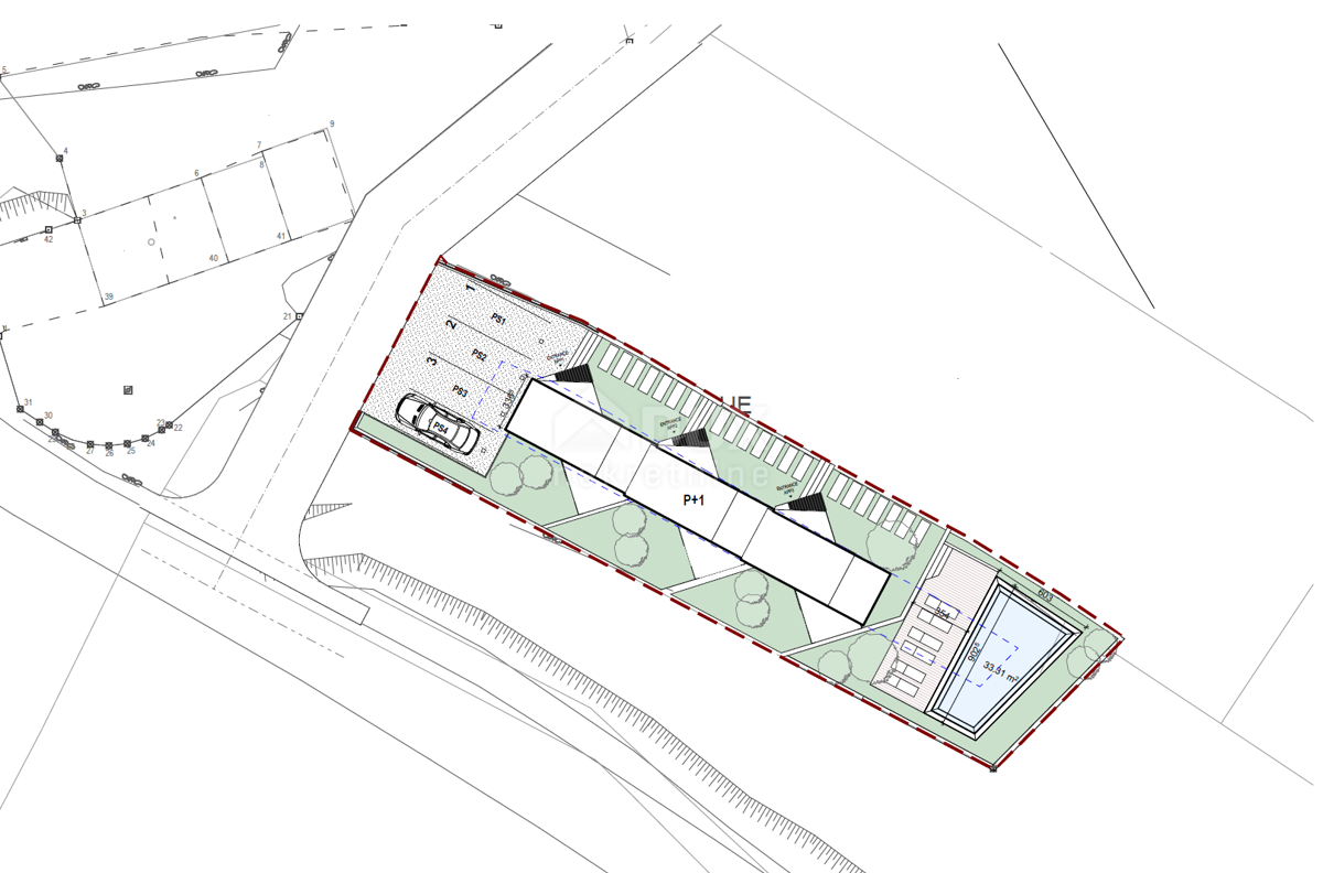 LABIN, SVETA MARINA - zazidljivo zemljišče 435m2 s staro hišo, s pogledom na morje in idejnim projektom