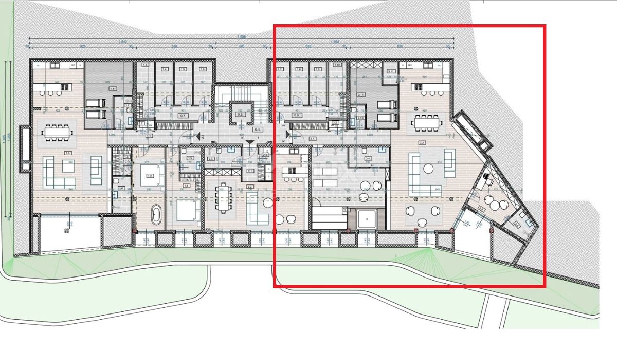 OPATIJA, CENTER - pritličje stanovanje 172m2 s pogledom na morje, wellness in fitnes K2