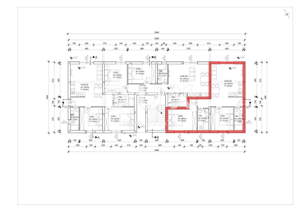 Stanovanje Sabunike, Privlaka, 156,10m2