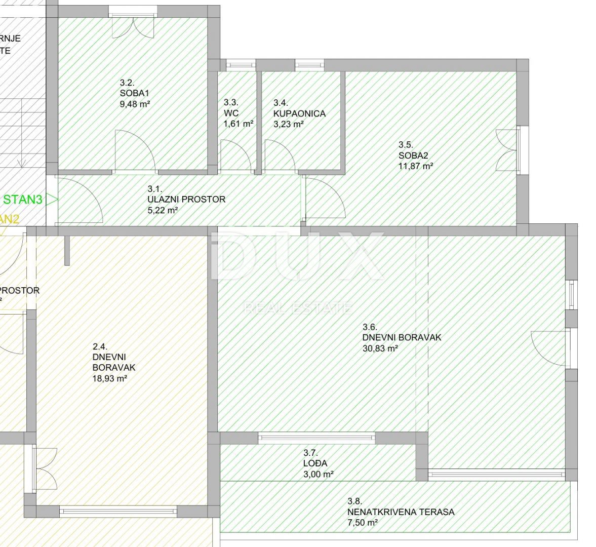 OTOK KRK, BAŠKA - Prostoren apartma 800m od morja