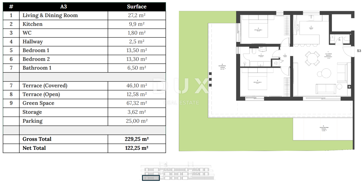 ZADAR, ZATON - Novogradnja z vrtom 45 metrov od plaže! A3