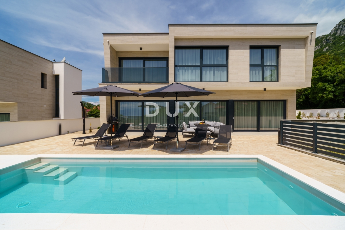 CRIKVENICA, BRIBIR - moderna vila z bazenom, pogled na morje