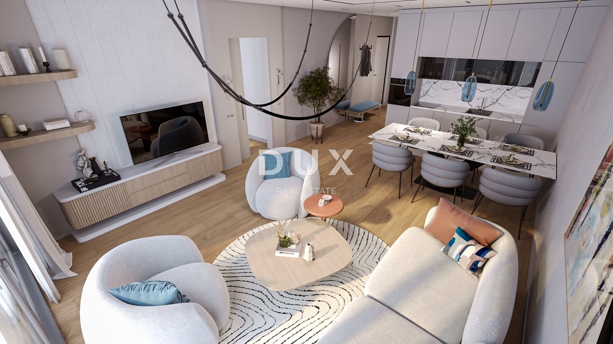 RIJEKA, KANTRIDA - 118m2 veliko stanovanje v luksuzni novogradnji le 250 metrov od morja z garažo in panoramskim pogledom na morje