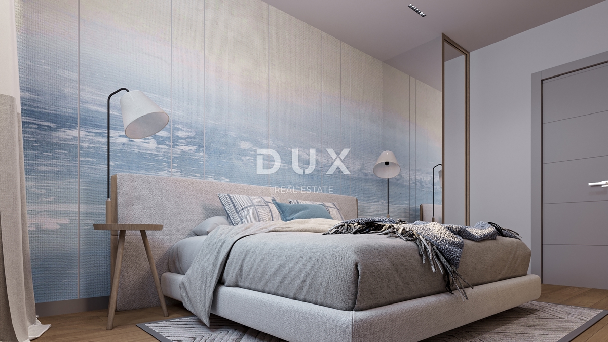 RIJEKA, KANTRIDA - 118m2 veliko stanovanje v luksuzni novogradnji le 250 metrov od morja z garažo in panoramskim pogledom na morje