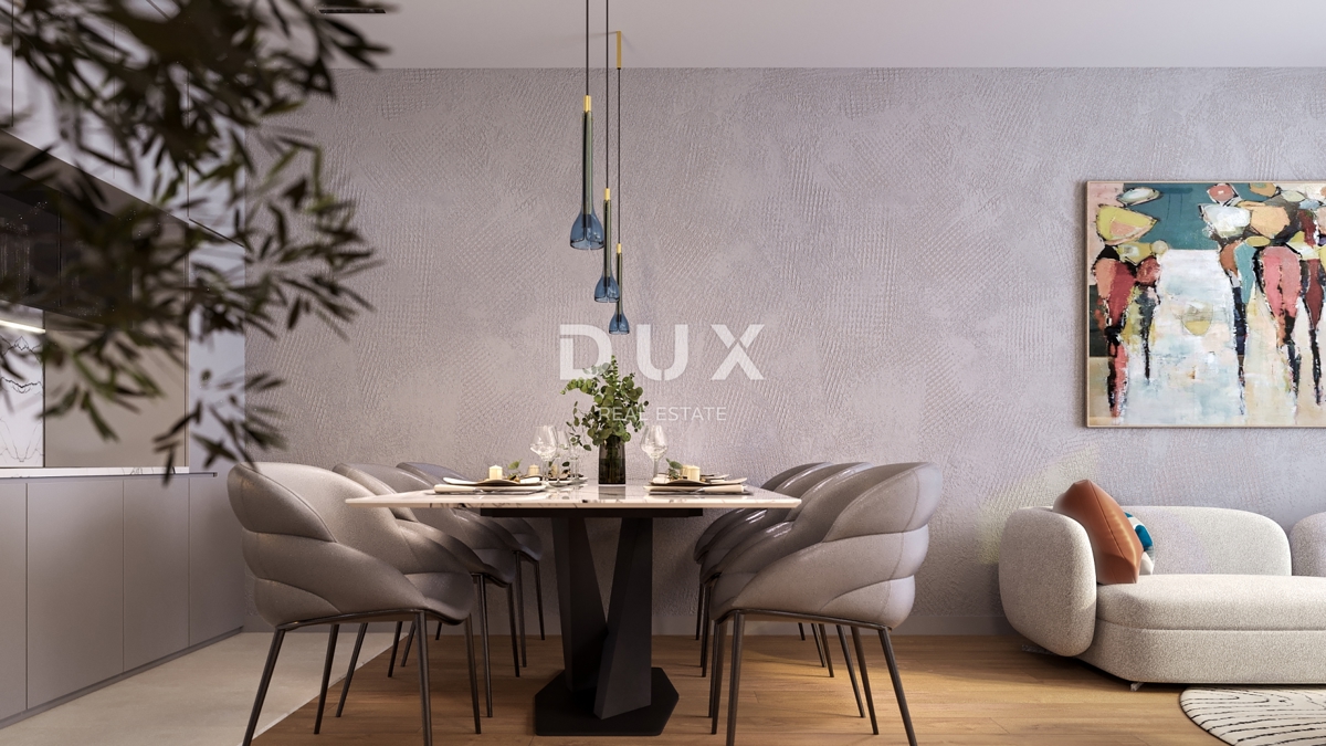 RIJEKA, KANTRIDA - 118m2 veliko stanovanje v luksuzni novogradnji le 250 metrov od morja z garažo in panoramskim pogledom na morje