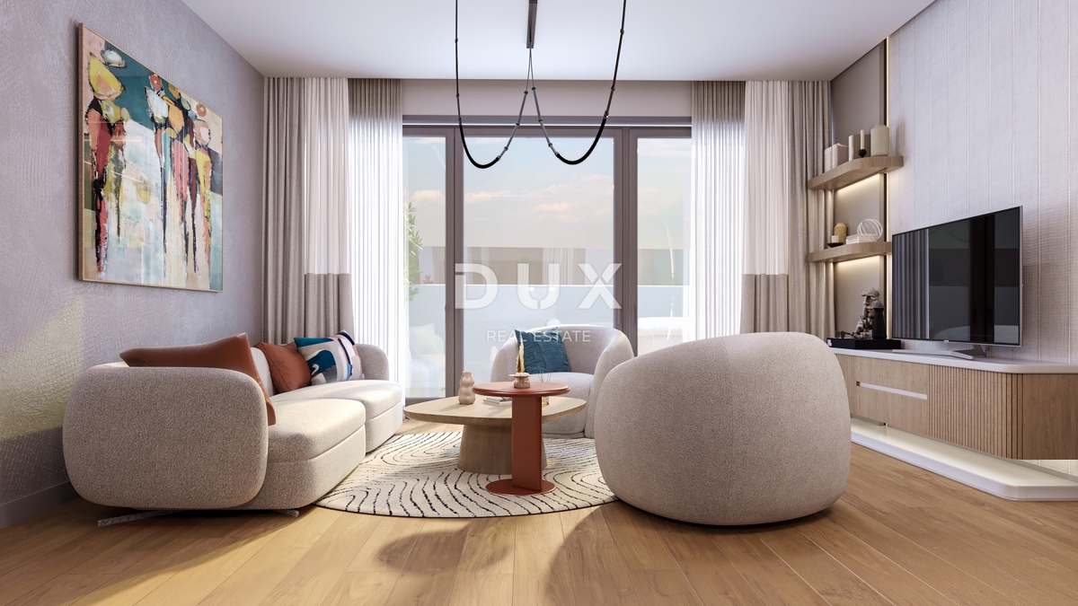 RIJEKA, KANTRIDA - 118m2 veliko stanovanje v luksuzni novogradnji le 250 metrov od morja z garažo in panoramskim pogledom na morje