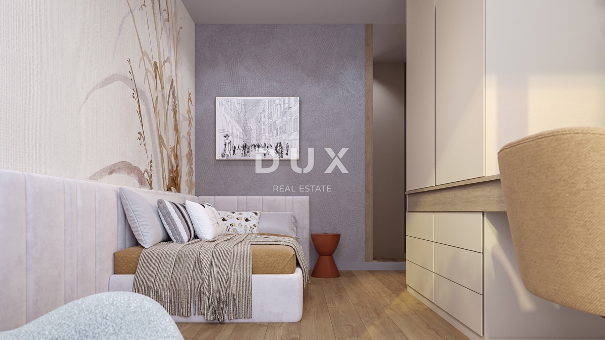 RIJEKA, KANTRIDA - 118m2 veliko stanovanje v luksuzni novogradnji le 250 metrov od morja z garažo in panoramskim pogledom na morje