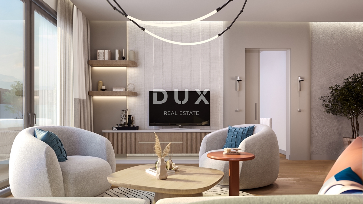 RIJEKA, KANTRIDA - 118m2 veliko stanovanje v luksuzni novogradnji le 250 metrov od morja z garažo in panoramskim pogledom na morje