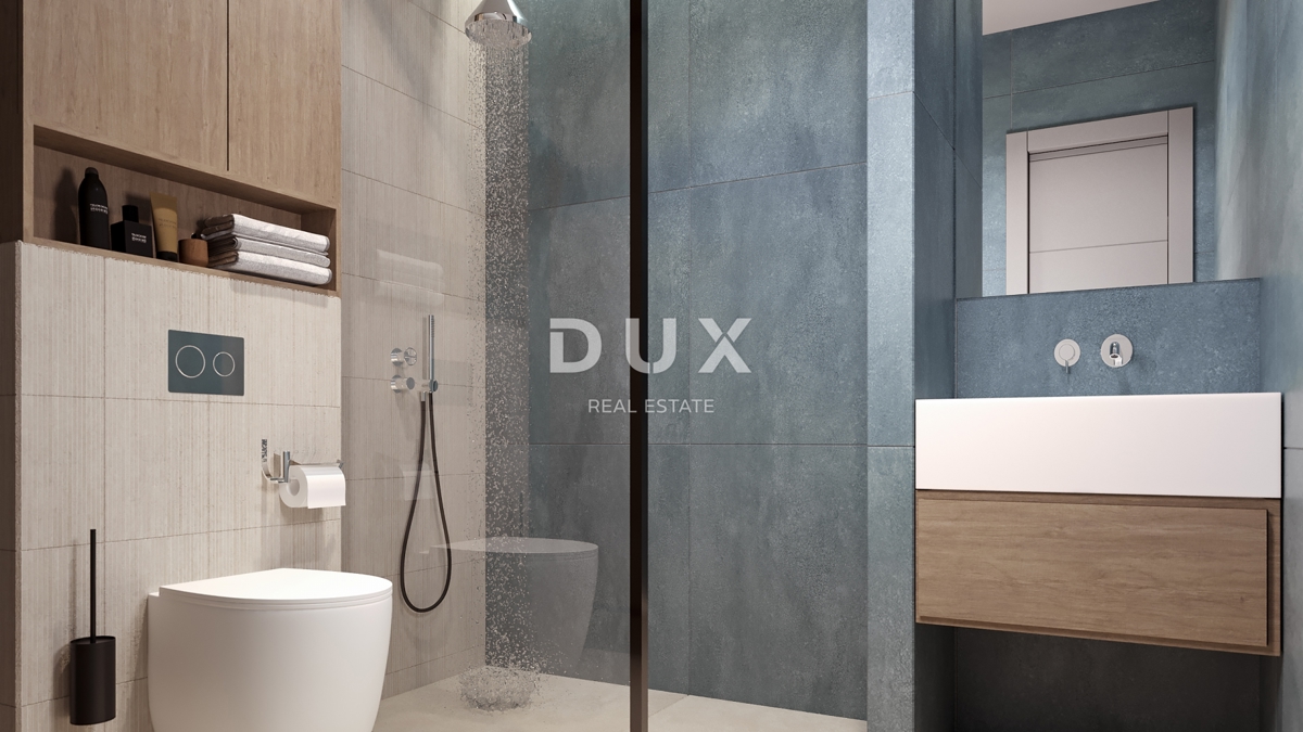 RIJEKA, KANTRIDA - 118m2 veliko stanovanje v luksuzni novogradnji le 250 metrov od morja z garažo in panoramskim pogledom na morje