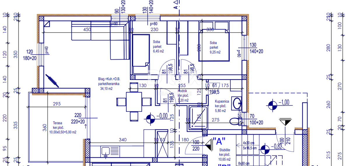 ŠIBENIK, BRODARICA - Atraktivno stanovanje z vrtom v novogradnji, 250 m od morja, čudovit pogled na morje in otok Krapanj