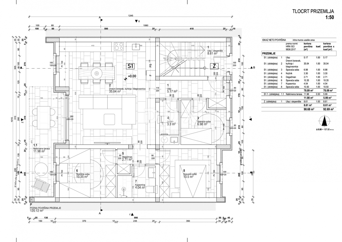 ISTRA, ROVINJ - Trisobno stanovanje v pritličju