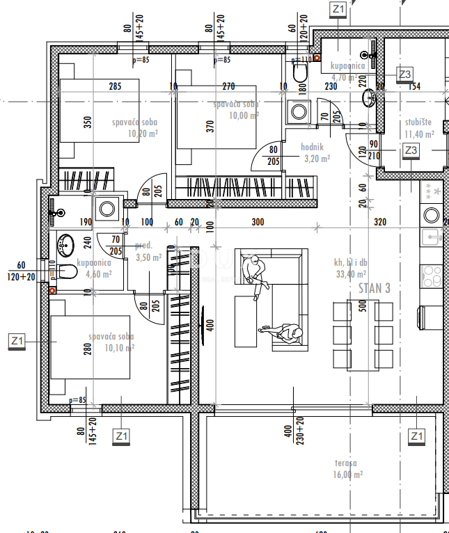 ZADAR, SUKOŠAN - Vrhunska novogradnja! Talno ogrevanje, ogrevan bazen, 120 metrov od morja...! S3